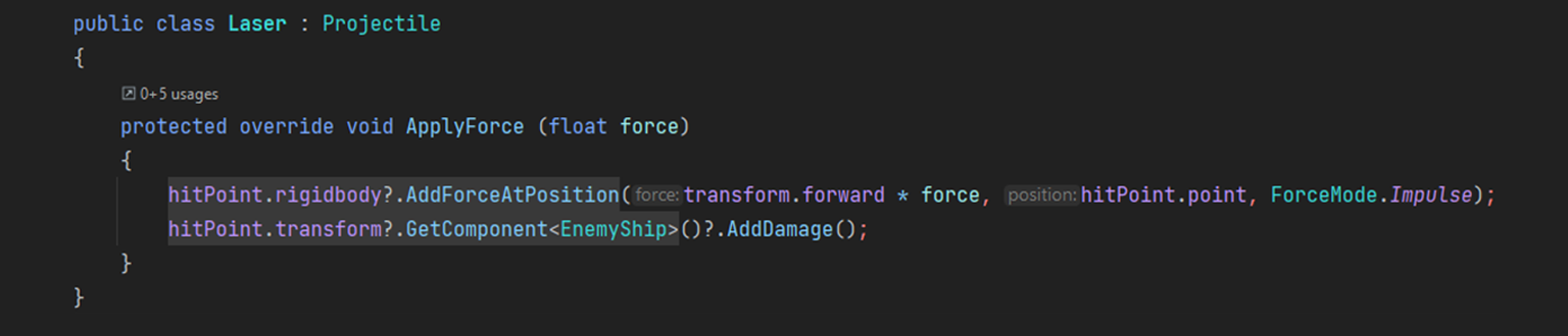 Smooth Operator screenshot showing optimized code using the null conditional operator